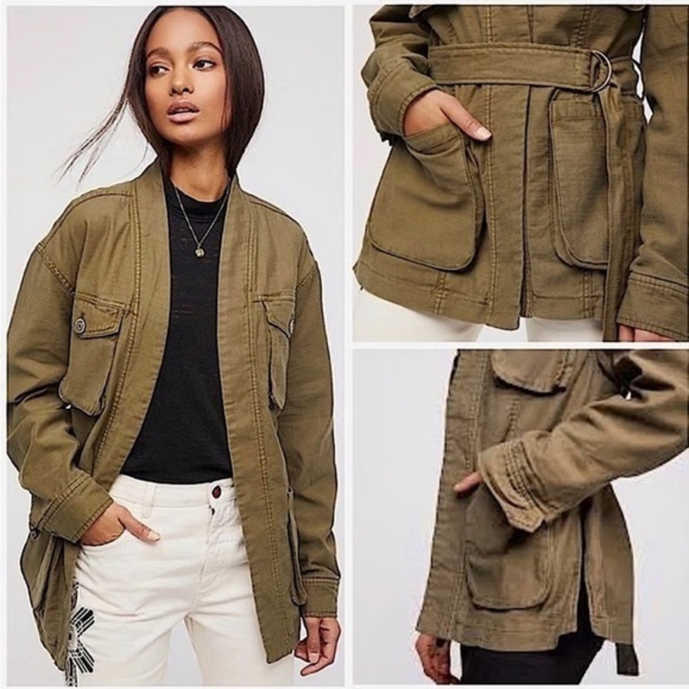 Free People In Our Nature Utility Army Military  Jacket M